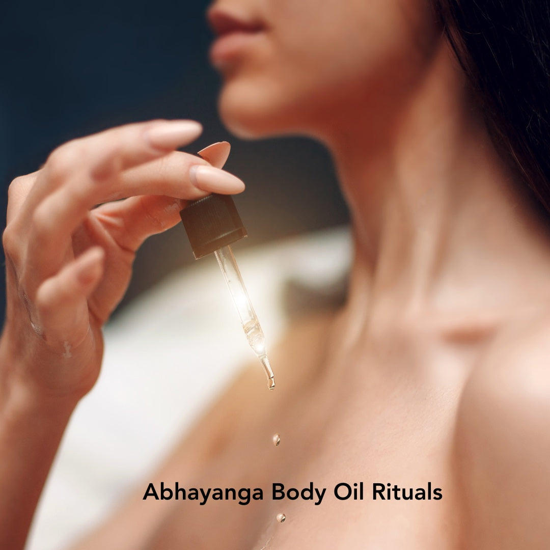 Woman using Mood indigo's natural body oils