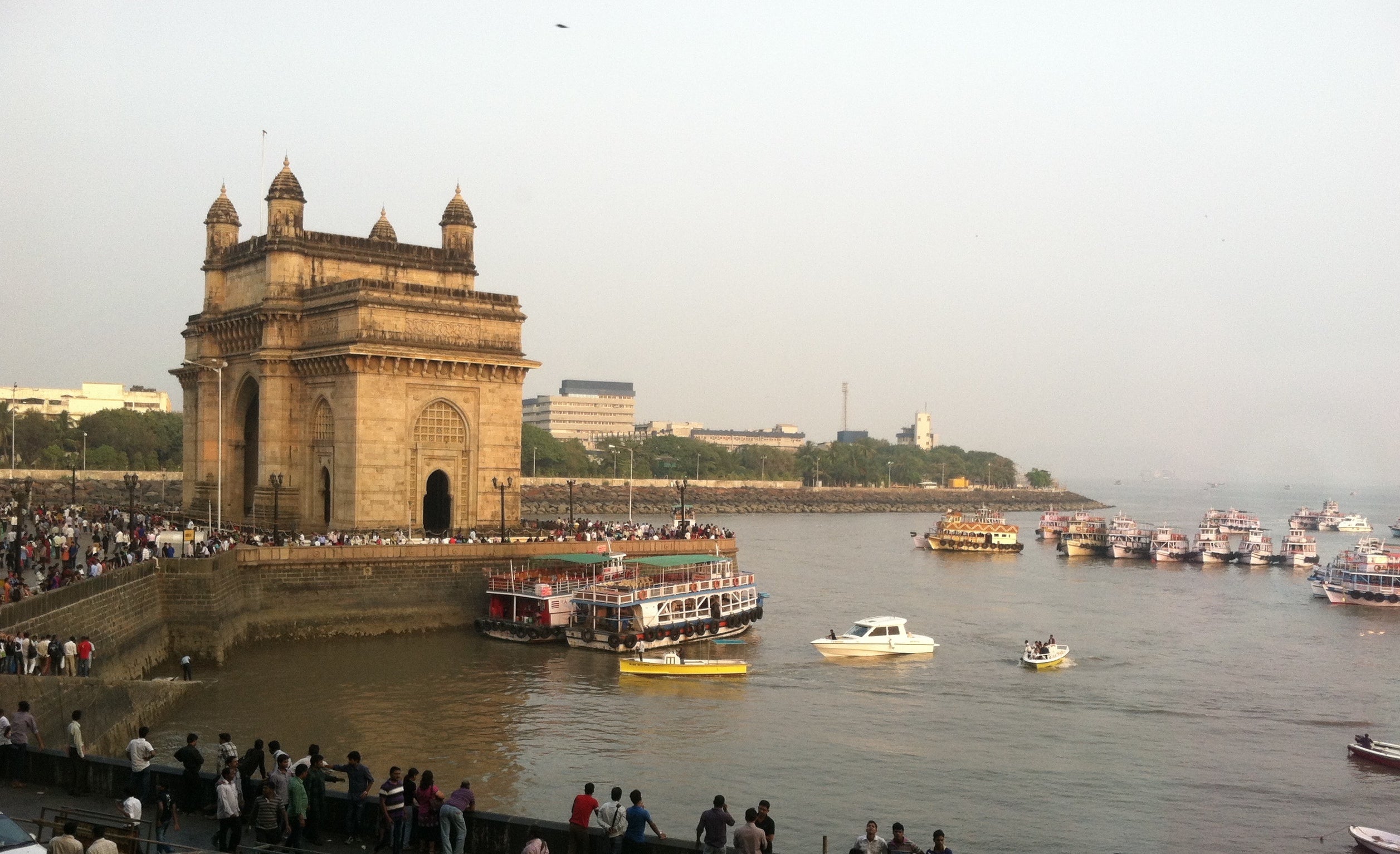 Gateway of India and boats in the bay