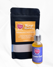 Mango Mamma face mask poweder and face oil in bottle