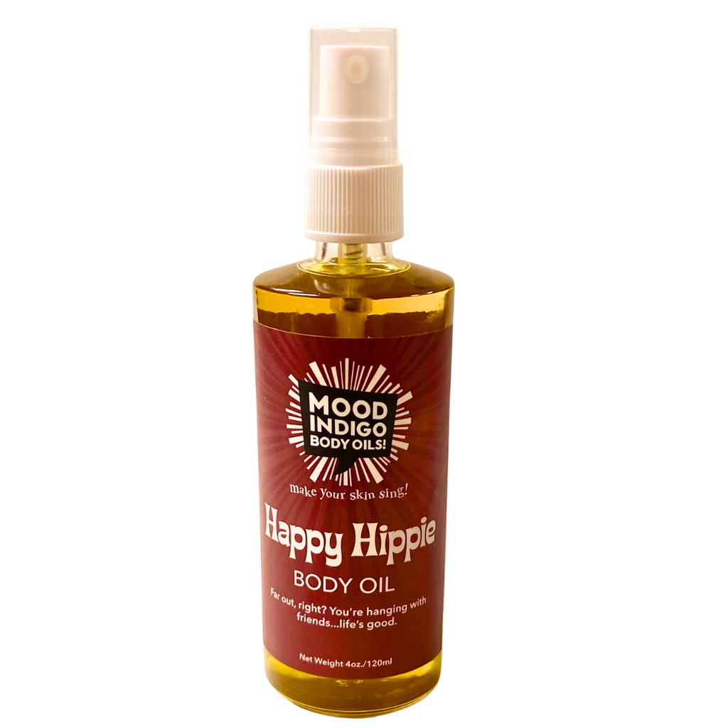 Natural patchouli body oil with hemp seed and kukui nut oil, handcrafted in North Carolina