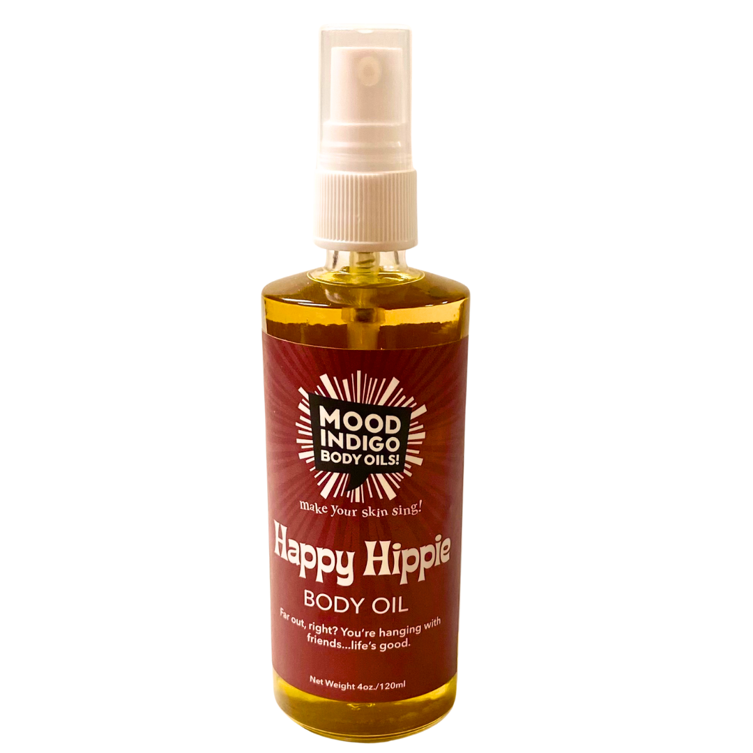 Natural patchouli body oil with hemp seed and kukui nut oil, handcrafted in North Carolina