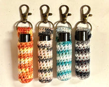 colorful, crotcheted Lip balm holders 