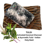 Activated Coconut Charcoal Detox Soap scented with ayurvedic Indian Holy basil
