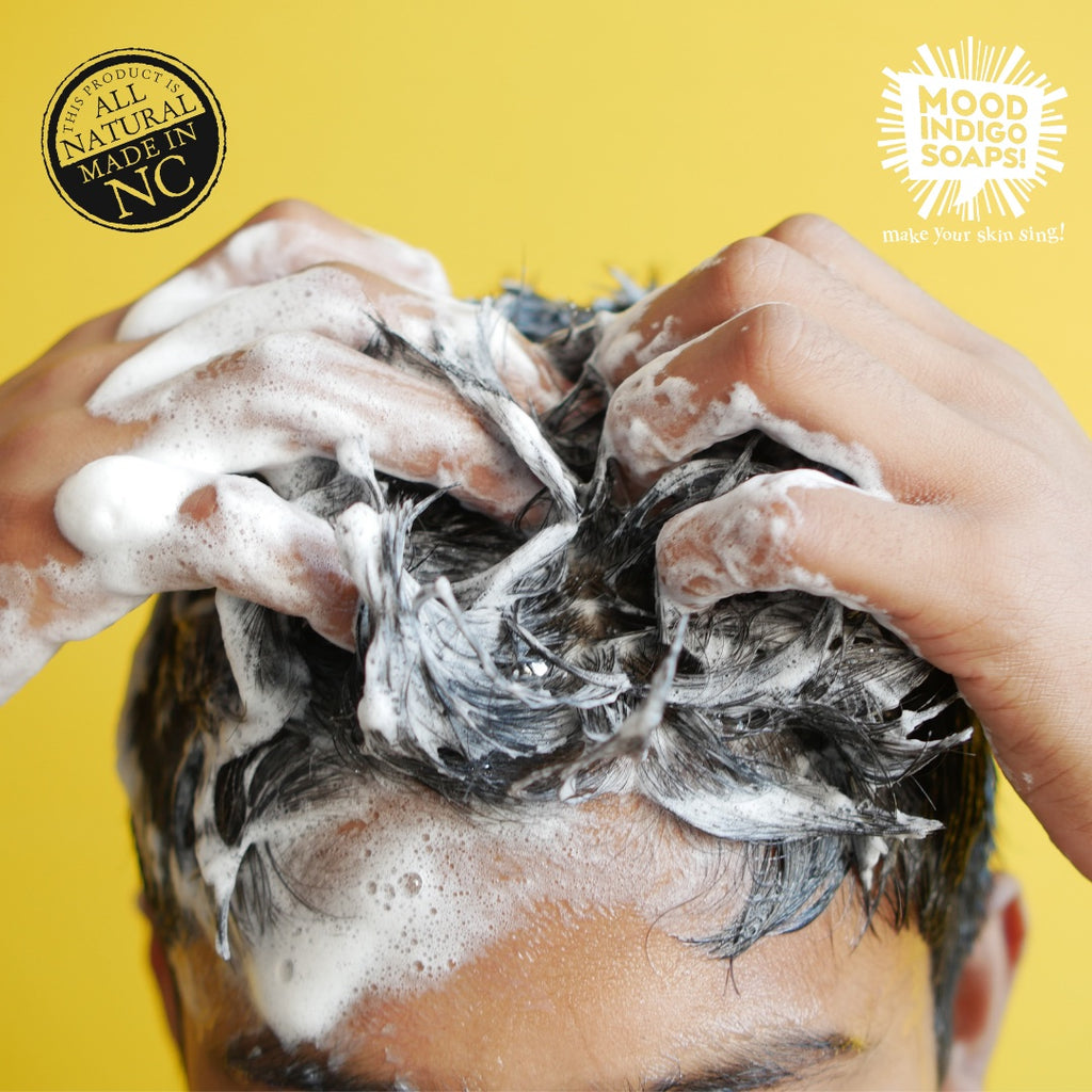 how to shampoo hair using a natural shampoo bar