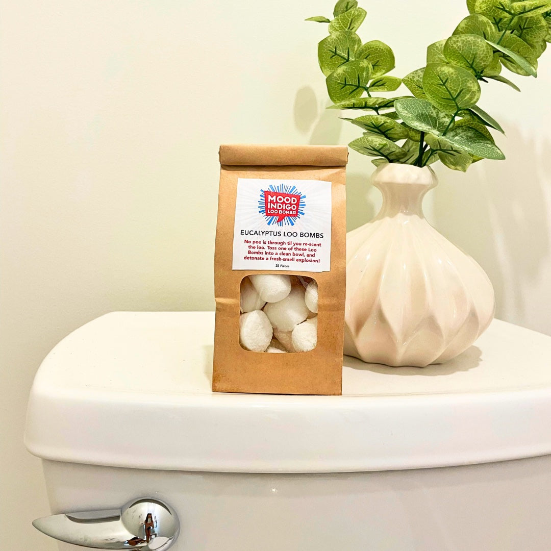 Eucalyptus Potty Bombs for your potty. Clean and de-oderize your toilet with these essential oil potty fizzies